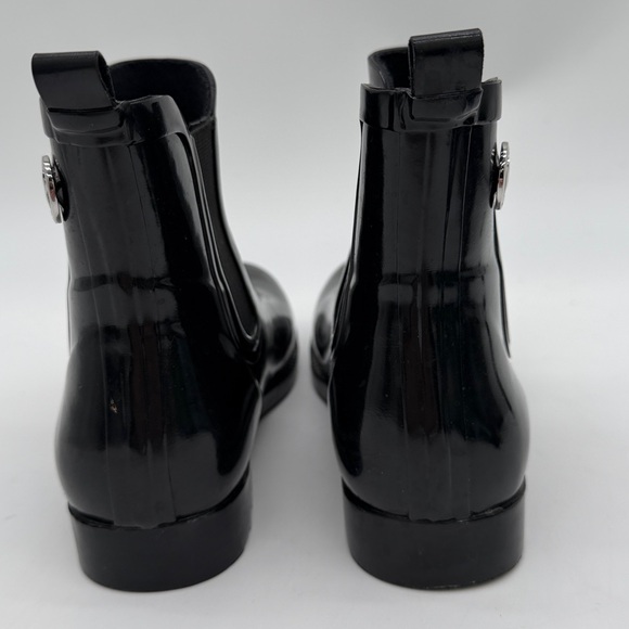 Michael Kors Glossy Black Waterproof Low Ankle Boots Women's Size 6 - Picture 8 of 12